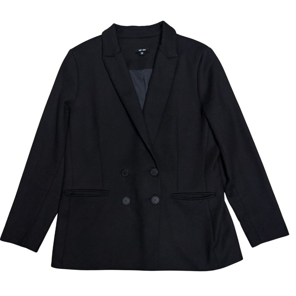 SAINT + SOFIA Cambridge Crepe Black Business Casual Blazer Jacket Womens 12
